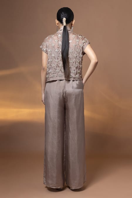 Label Shristi Chetani Hand Embroidered Jacket & Pant Set 