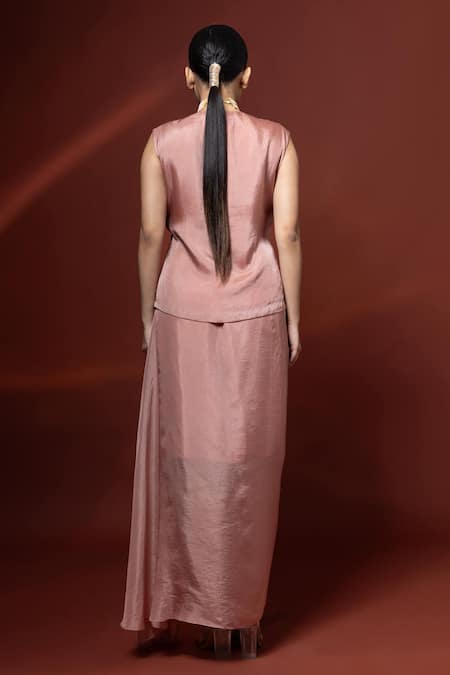 Label Shristi Chetani Geometric Hand Embroidered Jacket Skirt Set 