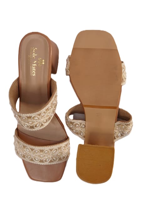 Sole Mates by Palak Grace Floral Embroidered & Pearl Embellished Heels 