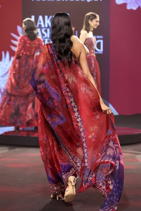 Mahima Mahajan Aziza Print Pre-Draped Saree & Corset Set 