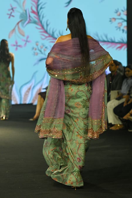 Mahima Mahajan Nasiha Floral Print Corset Skirt Set 