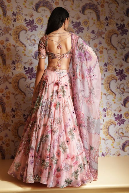 Mahima Mahajan Samaira Floral Sequin Embroidered Lehenga Set 