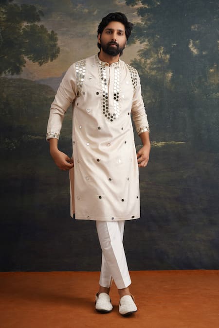 Thetaa Mirror Embroidered Kurta & Pant Set 