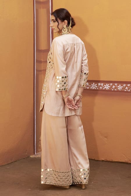 Thetaa Mirror Work Kurta Palazzo Set 