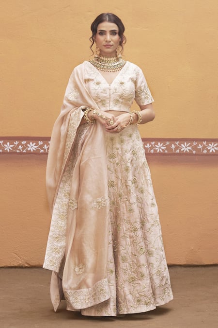 Thetaa Hand Embroidered Lehenga Set 