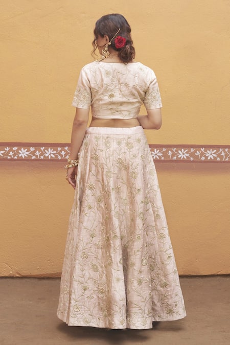 Thetaa Hand Embroidered Lehenga Set 