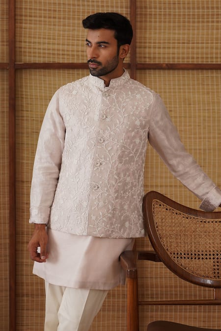 Arjan Dugal Beads Nehru Jacket Set Beaded Nehru Jacket & Kurta Set 