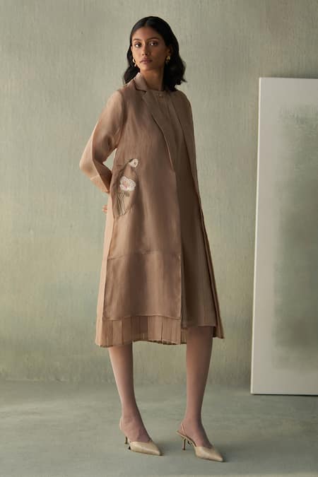 Febo6 Floral Embroidered Organza Jacket 