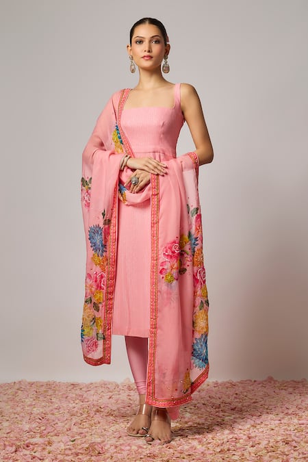 Krishna Padia Embroidered Straight Kurta Set 