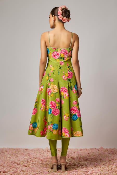 Krishna Padia Floral Hand Embroidered Anarkali Set 