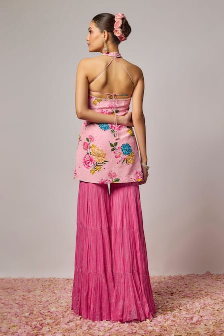 Krishna Padia Floral Print Kurta Sharara Set 