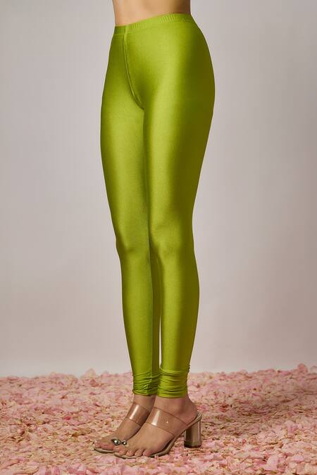 Buy_Krishna Padia_Lime Georgette, Lycra, Organza Sequins, Embroidery V-neck Floral Hand Kurta Set _Online_at_Aza_Fashions