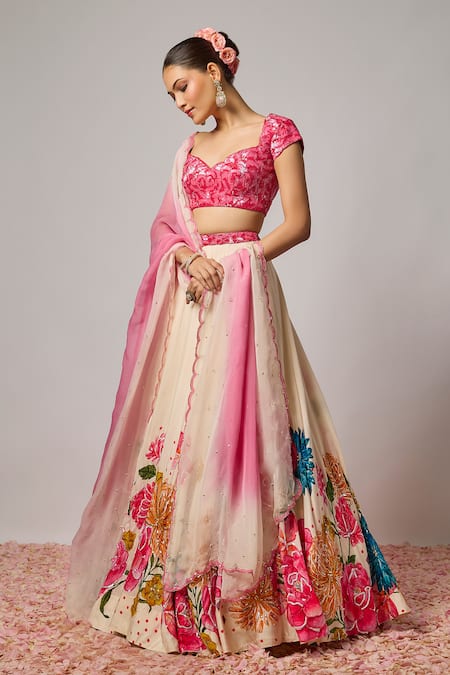 Krishna Padia Floral Hand Embroidered Blouse 