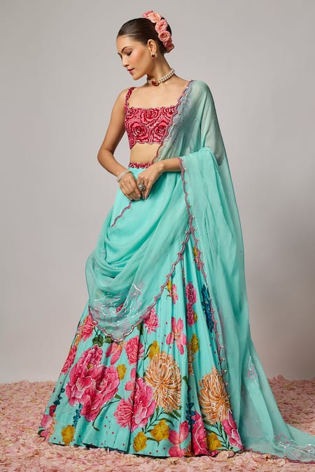 Krishna Padia Floral Hand Embroidered Blouse 