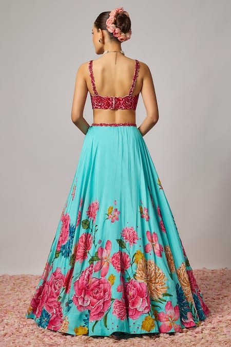 Krishna Padia Floral Hand Embroidered Blouse 