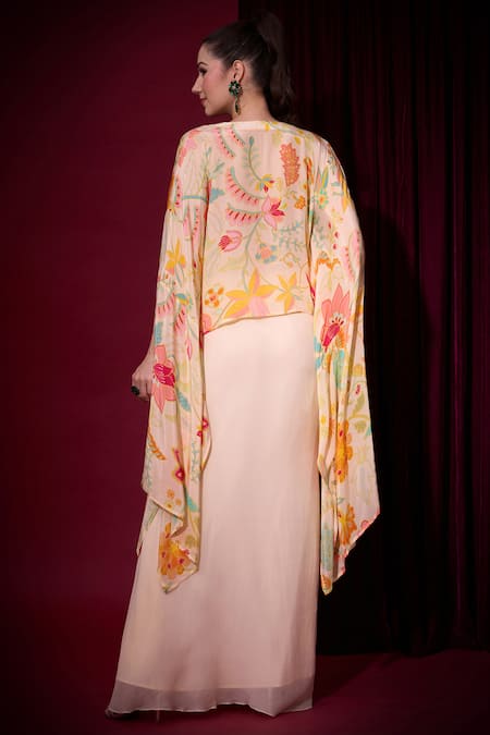 Aayushi Maniar Chandrika Printed Cape & Draped Skirt Set 