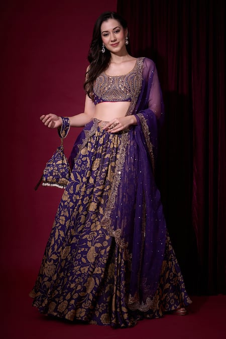 Aayushi Maniar Indulekha Printed Tissue Lehenga Set 