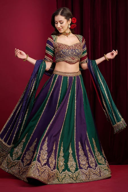 Aayushi Maniar Mohini Multi Panelled Embroidered Lehenga Set 