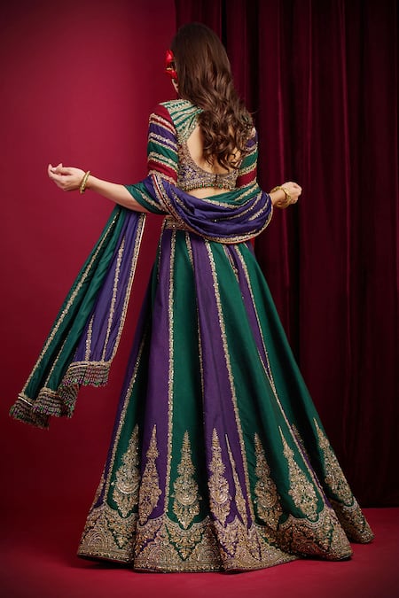 Aayushi Maniar Mohini Multi Panelled Embroidered Lehenga Set 