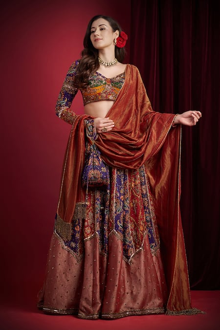 Aayushi Maniar Rajmala Multi Panelled Embroidered Lehenga Set 