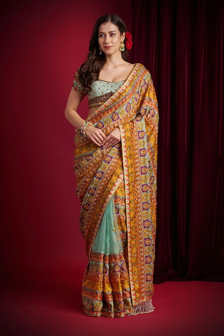 Aayushi Maniar Shakuntala Printed Pre-Draped Saree With Blouse 