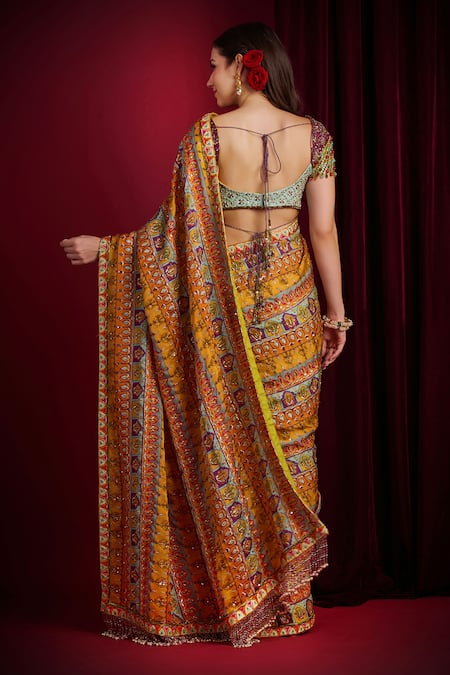 Aayushi Maniar Shakuntala Printed Pre-Draped Saree With Blouse 