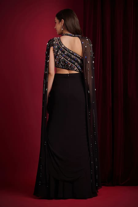 Aayushi Maniar Vira Embroidered Blouse Draped Skirt Set 