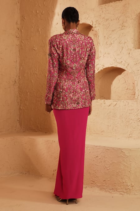 Ridhima Bhasin Elysia Embroidered Blazer Skirt Set 