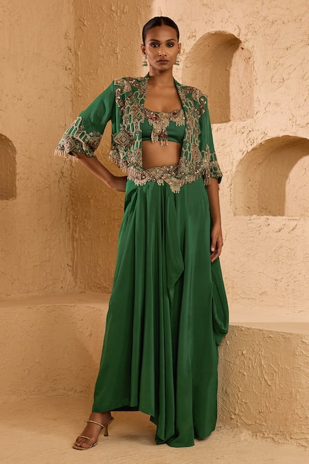 Ridhima Bhasin Rivana Embroidered Jacket Skirt Set 