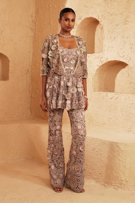 Ridhima Bhasin Myra Floral Applique Tunic Set 