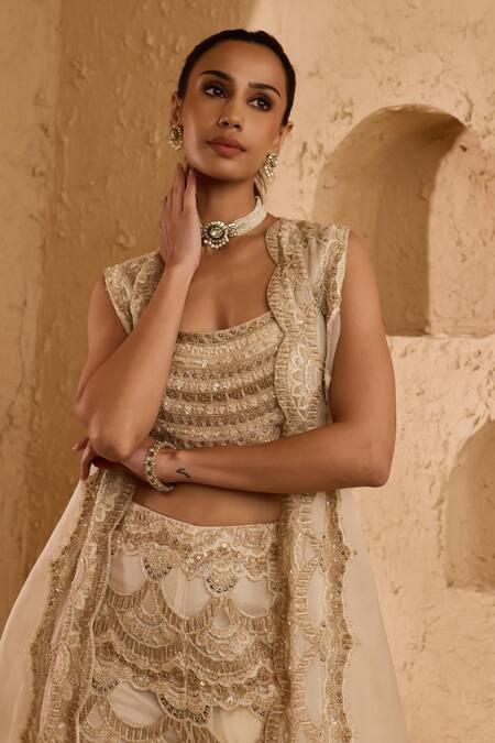 Buy Ridhima Bhasin Ivory Net, Organza Embroidery, Sequins Round Neck, Liora Jacket Pant Set Online at Aza Fashions Buy_Ridhima Bhasin_Ivory Net, Organza Embroidery, Sequins Round Neck, Liora Jacket Pant Set _Online_at_Aza_Fashions