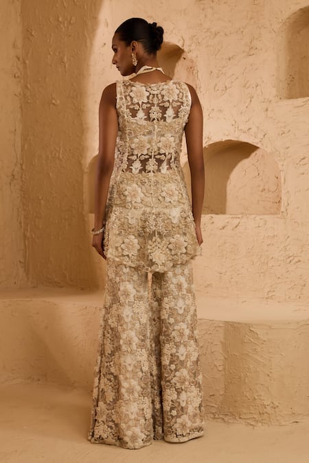 Ridhima Bhasin Scarlet Floral Embroidered Kurta Set 