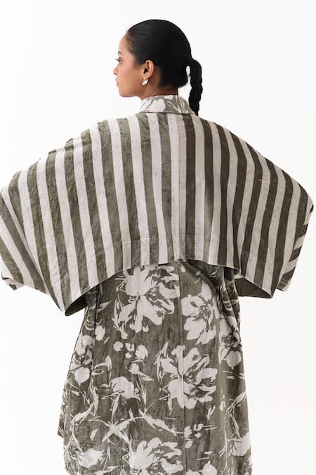 Three Floral Print Jacket & Kurta Set 