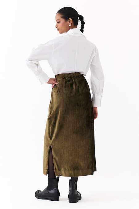 Three Collared Shirt & Flap Skirt Set 