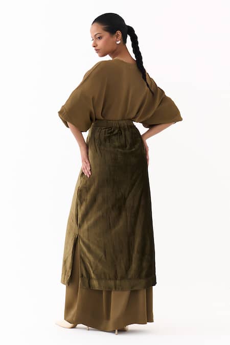 Three Solid Kaftan With Skirt 