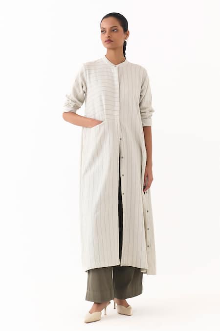 Three Striped Pattern Gathered Jacket & Pant Set 