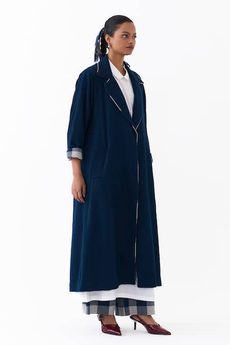 Three Notch Collar Overlay Jacket Pant Set 