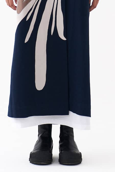 Three Navy Twill, Cotton Applique Collared, Floral Embroidered Jacket With Dress Online at Aza Fashions Three_Navy Twill, Cotton Applique Collared, Floral Embroidered Jacket With Dress _Online_at_Aza_Fashions