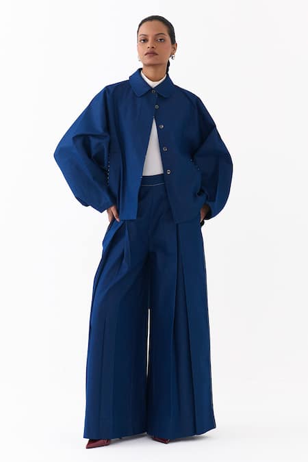 Three Batwing Sleeve Jacket & Pant Set 
