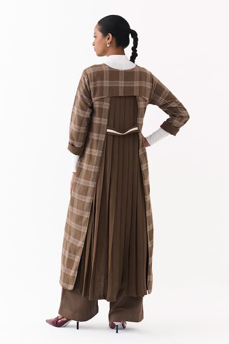 Three Cedar Check Pattern Jacket & Pant Set 