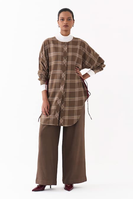 Three Checkered Pattern Shirt With Pant 