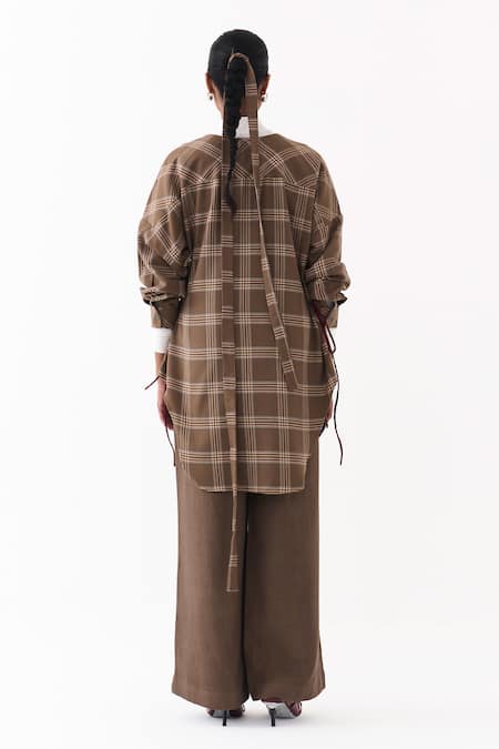 Three Checkered Pattern Shirt With Pant 