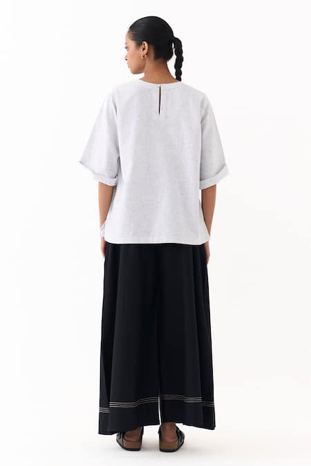 Three Wave Embroidered Top & Palazzo Set