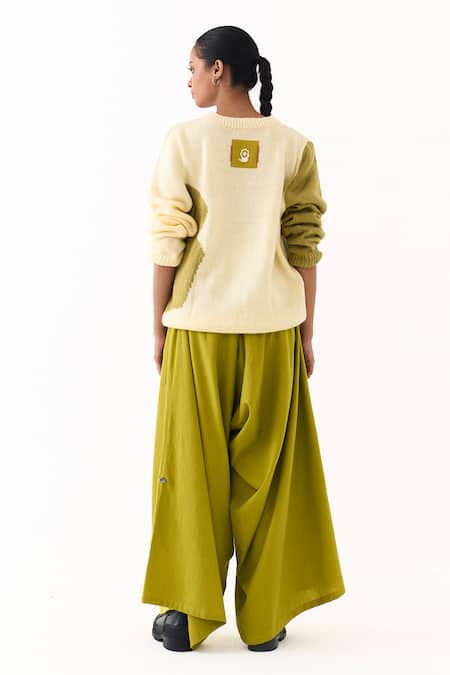 Three Hand Knitted Abstract Pattern Sweater With Pant 