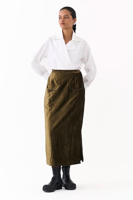 Three Double Breasted Notch Collar Shirt 