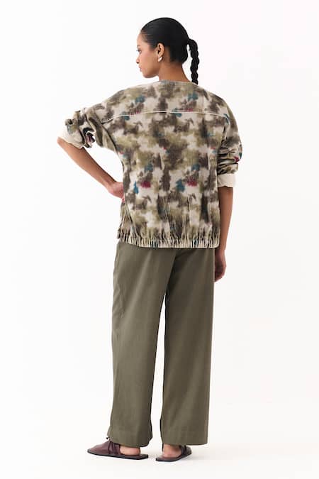 Three Corduroy Printed Top
