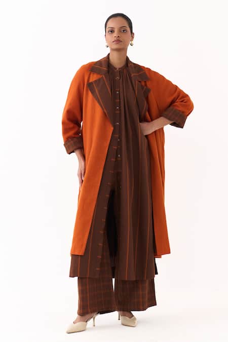 Three Melange Trench Overlay Jacket