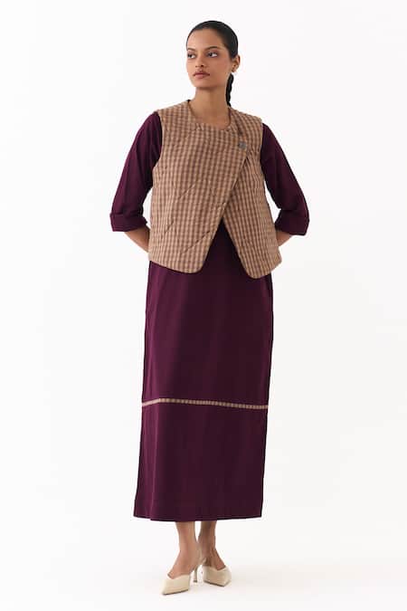 Three Checkered Pattern Quilted Vest