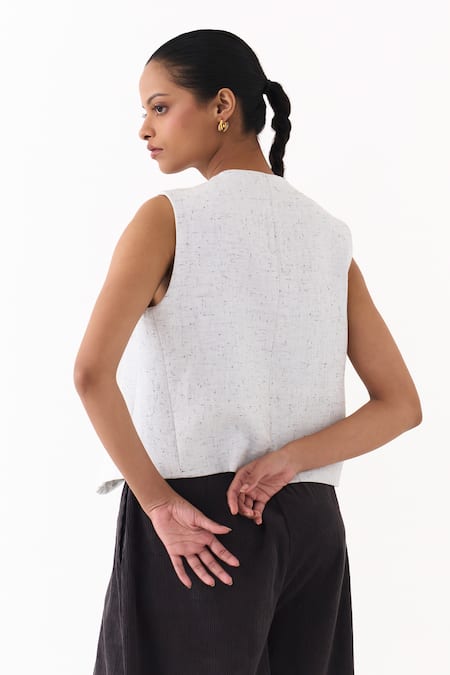 Three Splash Print Overlap Vest