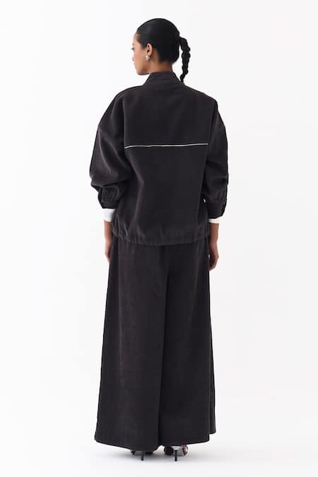 Three Gray Corduroy Box Pleated Palazzo at Aza Fashions Three_Gray Corduroy Box Pleated Palazzo _at_Aza_Fashions